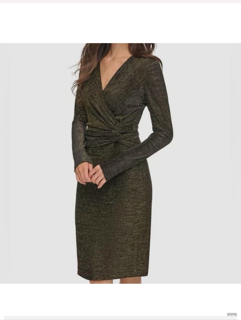CALVIN KLEIN "Elegant" Black and Gold Women's Dress Size 16 - Picture 7 of 7